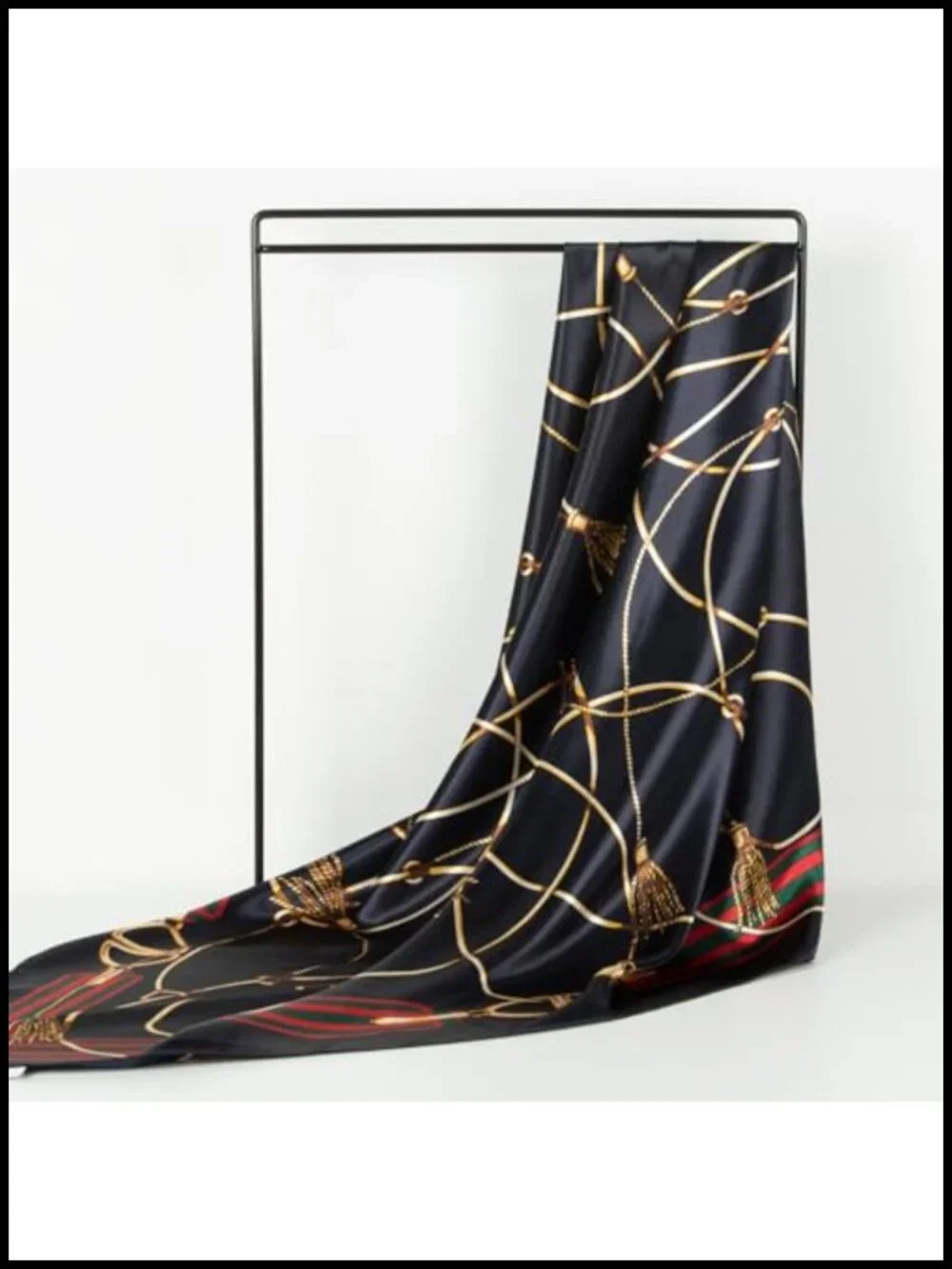 Silky Feel Polyester Square Fashion Scarf Large 35x35 Inch Head Wrap Neckerchief